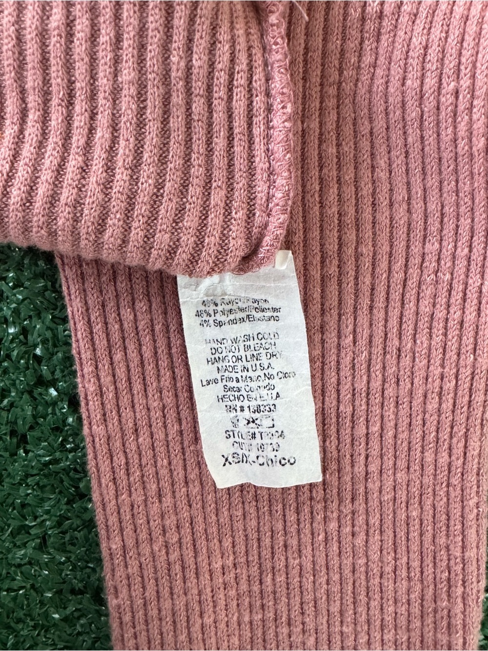 Pink Ripped Mock Neck Chest Cutout Bell Sleeve Crop Top Dusty Mauve Pink Size S - Picture 4 of 4